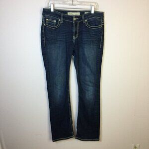 BKE Payton Jeans Mens Size 30Lx33.5W Straight Leg Mid-Rise Dark Wash Blue Denim